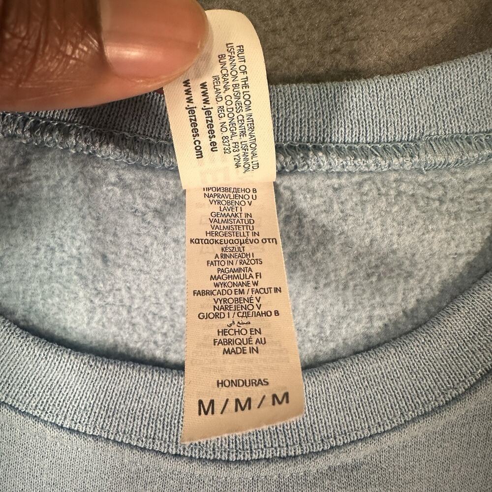 Nike Sweatshirt Blue Women Medium Butterfly Crewneck Streetwear JERZEES Tag - Picture 8 of 10